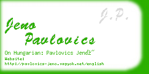 jeno pavlovics business card